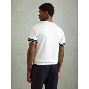 REISS DUNE Mercerised Cotton Striped Short Sleeve T Shirt